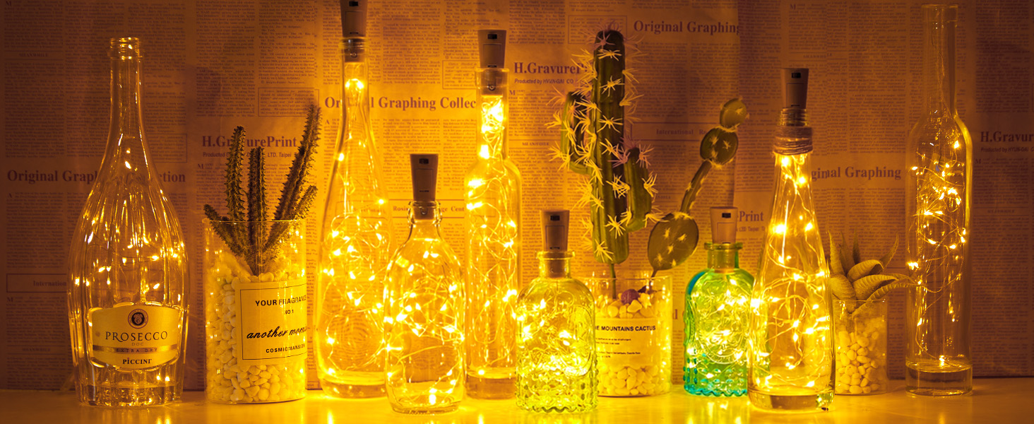 Brightown Wine Bottle Lights with Cork