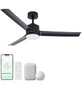 East Grove Home Cyclone 52in 3-Blade Smart Indoor or Outdoor Ceiling Fan 2700K-6000K CCT Tunable ...