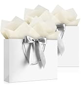 YoungTree Gift Bags with Handles, 13" Medium Gift Bag with 4 Tissue Paper and 2 Card, 2 Pcs Prese...