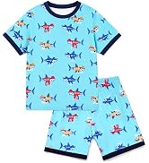 HYCLES Boys Pajamas Short Sleeve Summer PJs Set 2-Piece Cozy Sleepwear for Kids Size 2T-12 Years