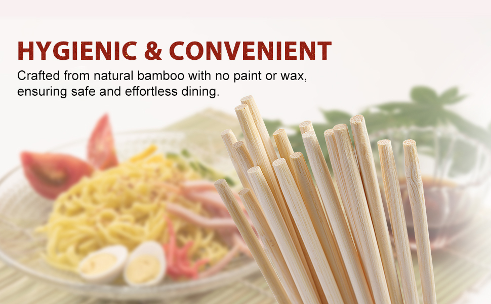 Soeos Disposable Bamboo Chopsticks, 200 Sets
