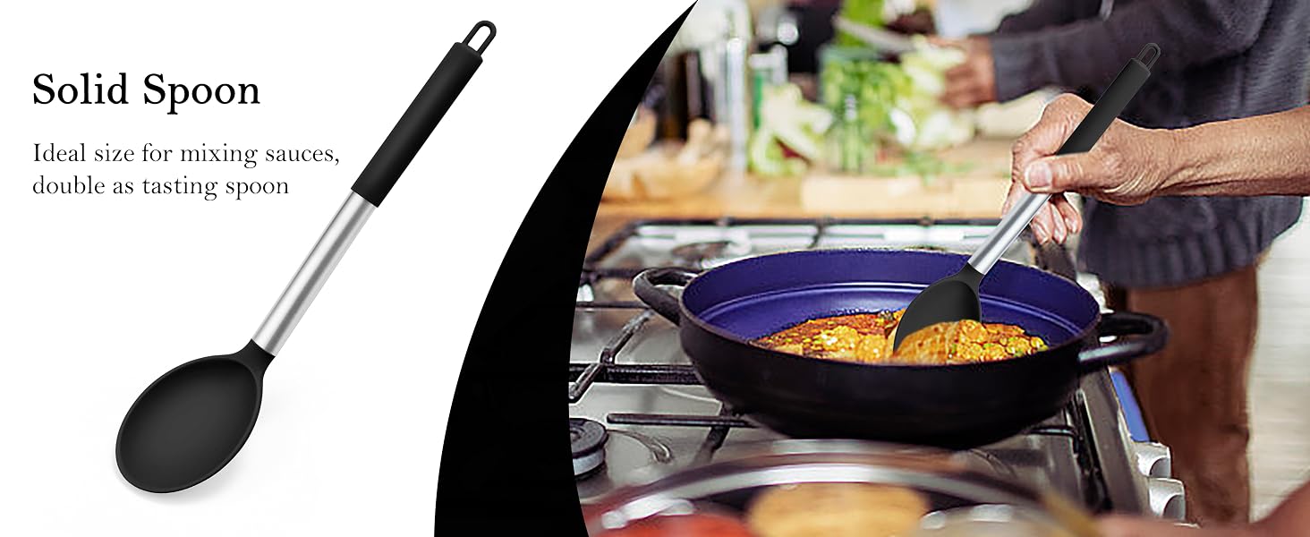Black Cooking Utensil Set of 4