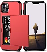 Nvollnoe for iPhone 13 Case with Card Holder Heavy Duty Protective Dual Layer Shockproof Hidden C...