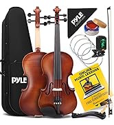 Pyle Full Size Beginner Violin - 4/4 23-Inch Student Full Size Violin Starter Kit Adult w/ Premiu...