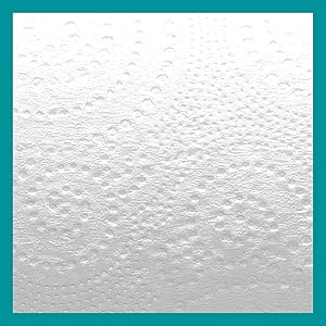 Close-up view of a textured white paper surface bordered by teal