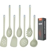 Large Silicone Utensils Set of 7 for Cooking,No Scratch for Nonstick Cookware,Pasta Server,Spaghe...