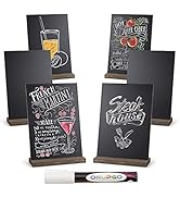 ONUPGO Mini Chalkboard Signs, Double Side 6 x 9 Inch Vintage Wooden Tabletop Chalkboard Sign with...