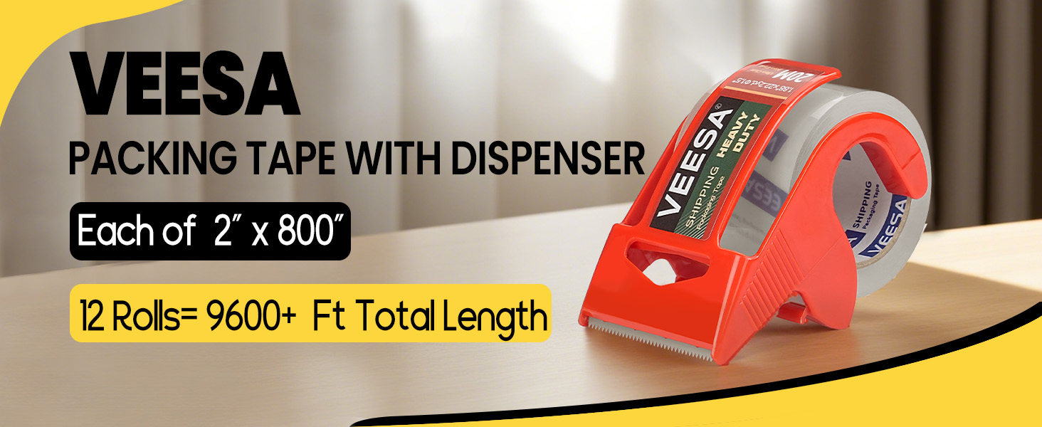 packing tape with dispenser