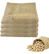 MQHJKAB 4 Pack Burlap Bags, 19.7" x 29.5" Natural Jute Potato Sacks, Reusable Root Vegetable Stor...