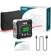 Magnetic Digital Angle Finder USB Charging Digital Level Box, Mini Protractor Angle Gauge Meter I...