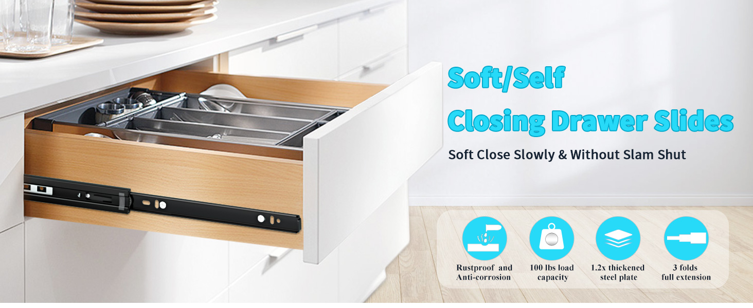 soft/self closing drawer slides