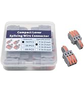 YQSIYU 1 in 3 Out Compact Lever Splicing Wire Connectors, 14 Pcs Lever Wire Connectors 4 Port Cir...