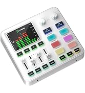 PUPGSIS Gaming Audio Mixer, Audio Interface for PC/Podcast/Streaming, Sound Board with 3.5mm/XLR ...