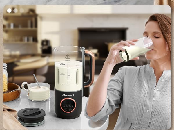 Automatic Nut Milk Maker Almond Milk Maker with Delay Start/Keep Warm/Boil Water