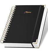 ALKALO Spiral Notebook Journal, 328 Pages Linen Hardcover College Ruled Notebook, Lined Thick Jou...