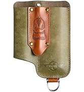 OKNIFE Osheath S1 3 in1 Leather Sheath for Flat Flashlight, Pocket Knife, Mini Pen, EDC Kit Belt ...