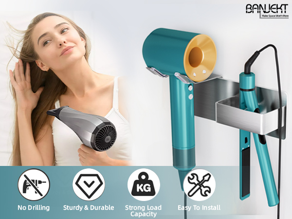 hair dryer and straightener holder