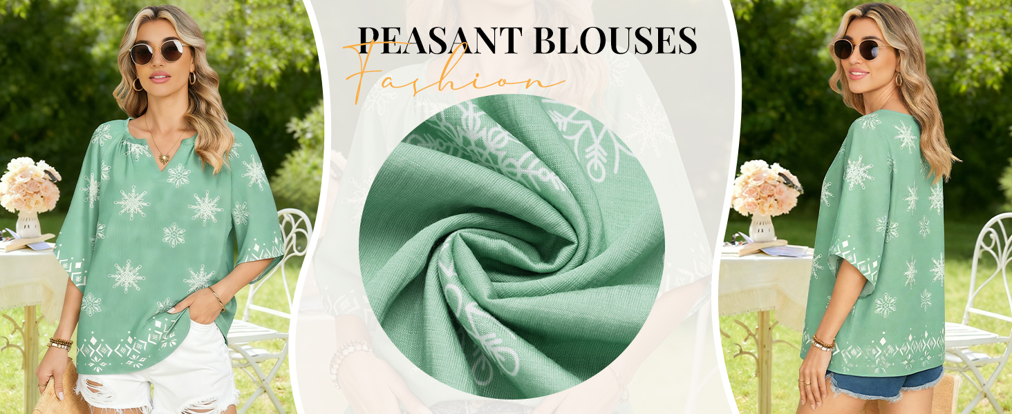 Holiday 3/4 Sleeve Dressy Blouses
