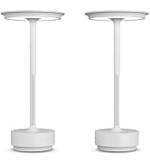 FDIDC 2 Pack Rechargeable Cordless Table Lamps, Portable 5000mAh LED Table Light, 3 Color Steples...