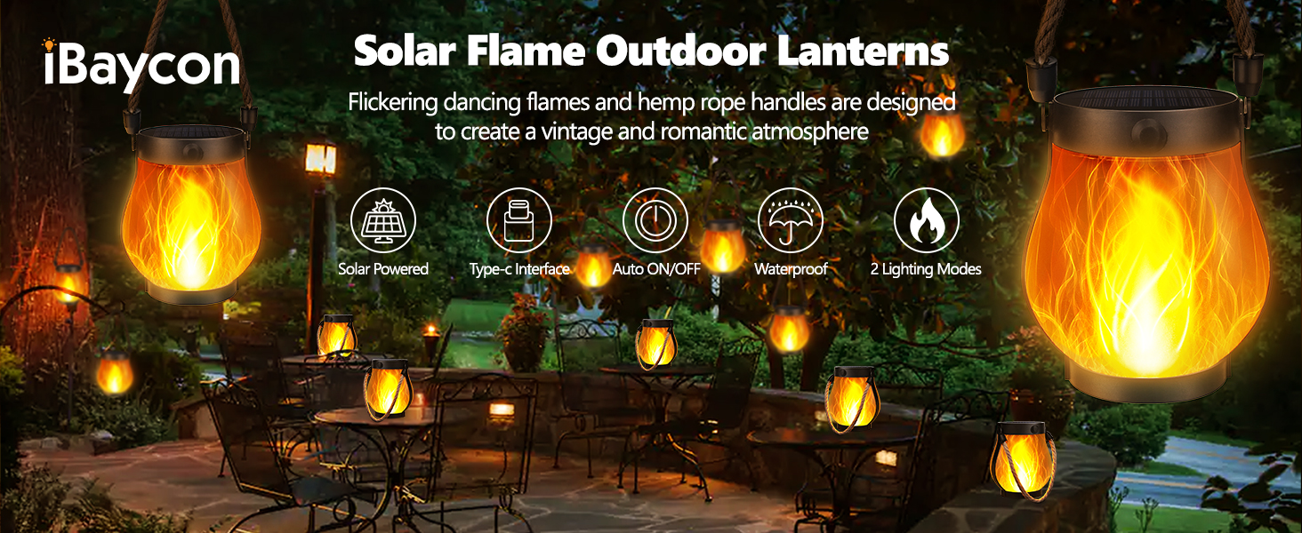 solar flame lights outdoor lights