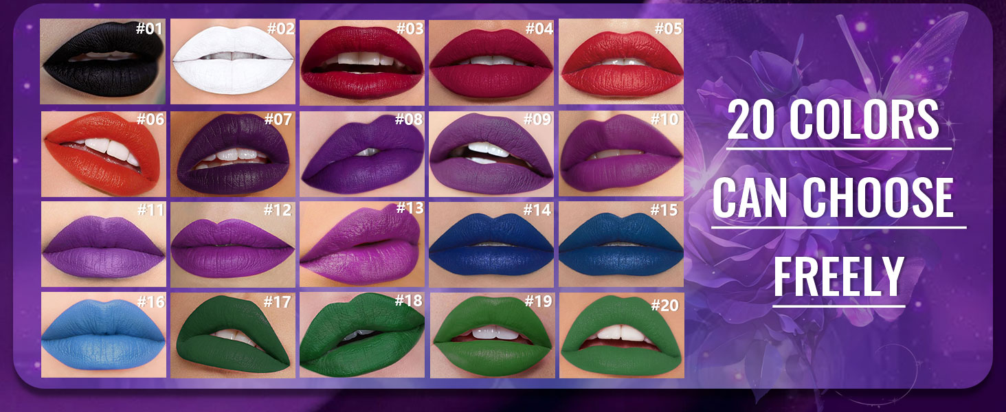 HHLTOH 20 Colors Matte Lipsticks for Women