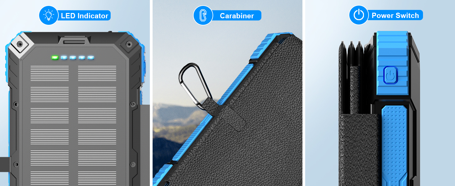 49800mAh ultra-large capacity solar charger that can keep your phone running all day.