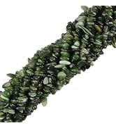 HAAMIIQII 5-8mm Natural Green Canada Jade Chips Beads Irregular Genuine Real Freeform Chip Stone ...