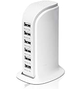 6-Port USB Wall Charger Desktop Charging Station Quick Charge 2.1,Compatible with iPhone14,Samsun...