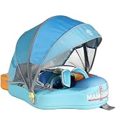 Mambobaby Float Non-Inflatable Baby Float with Canopy, Five-Point Safety System, 3D Canopy(Detach...