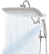 G-Promise All Metal 16 Inch Shower Head with Massage Mode Handheld, Rain Shower Head with Handhel...