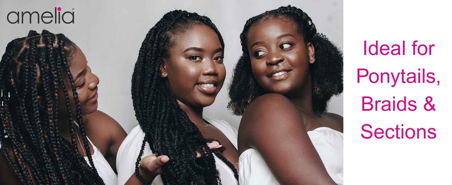 Ideal for hair twists, dreadlocks, braids and ponytails.