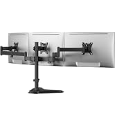 HUANUO Triple Monitor Stand for 13-27 Inch Screens, 3 Monitor Mount | Free Standing & Grommet Bas...