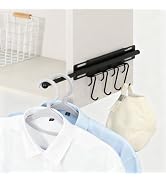 12" Valet Rod for Closet Pull Out, Retractable Slide Out Closet Valet Rod for Hanging Clothes, Cl...