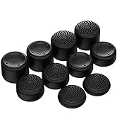 PlayVital Black Ergonomic Thumbstick Grips for Nintendo Switch Pro, PS5, for PS4, Xbox Series X/S...