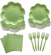 Yinbanban 96 Pcs Party Supplies Paper Plates 10 inch & 8 inch,Paper Napkins Disposable Plastic Fo...