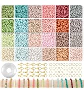 TEXGIZRLY 3mm Glass Seed Beads for Jewelry Making, Friendship Bracelet Making Kit for Girls Adult...