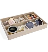 GORESE PU Leather Valet Tray, Stackable Jewelry Trays for Dresser, Drawer Nightstand Organizer Be...
