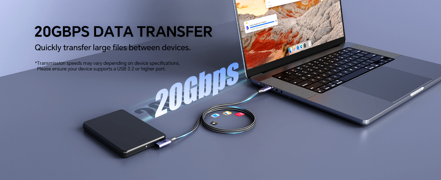 20G usb c to usb c cable