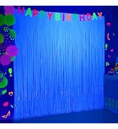 Mega-L Glow in The Dark Party Supplies, 2 Pack Neon Party Decorations 6.6 x 6.6 ft Fluorescent Ma...