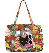 Miss Adola Cute Corduroy Tote Bag for Women - Large Capacity Multi-Pocket Shoulder Bag with Zipper