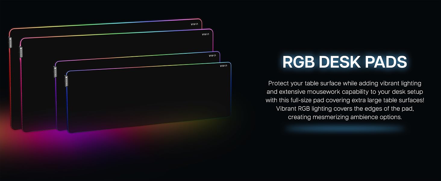RGB DESK PAD LED DESK PAD FULL DESK PAD LIGHTED RGB FULL SIZE DESK PAD EXTRA LARGE LED MOUSE PAD