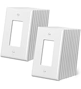 CML Oversized Decorator Wall Plate, 20 Pack Electrical Outlet Receptacle Covers, Jumbo 1-Gang Swi...