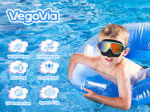 kids swim goggles with nose cover