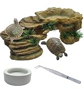 kathson Turtle Basking Platform,Tortoise Resin Climbing Rock Rectangular Resting Terrace Tank Acc...
