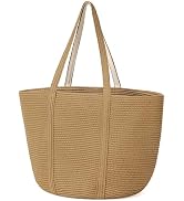 Loiyadn Straw Bag, Beach Bag Straw Beach Bags for Women Foldable Packable Beach Tote Lightweight ...