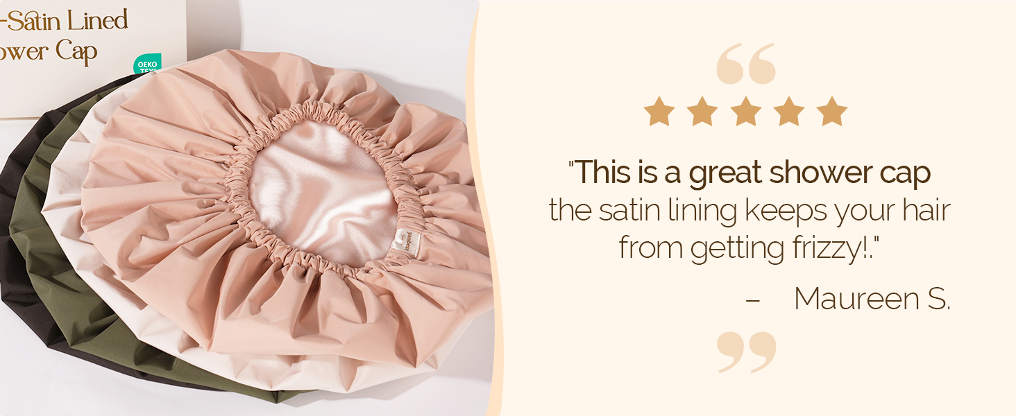 satin lined shower cap
