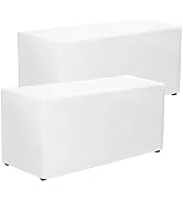 PLOYMONO 2 Pack Fitted White Tablecloths - 48 x 24 Inch - Rectangle Table Cloths for 4 Foot Table...