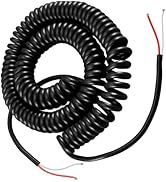 4-20-2 Coil Cord, with 2 Conductor Wire, 18AWG/2, 3 Foot to 15 Foot Retractable Spring Coiled Ext...