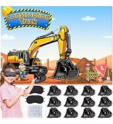 iPartycool Construction Games, Pin The Bucket on The Excavator Party Games with Large Reusable St...