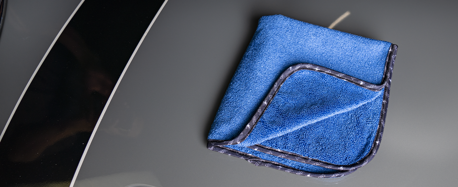 Premium microfiber drying towels for car wash, detail spray, and wax removal